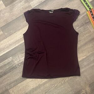 Buffalo David Bitton Dark Purple Cap Sleeve Blouse